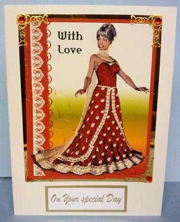Beautiful Ethnic Woman in Red Gown by Jennifer (Jaye) Smith-Kirk