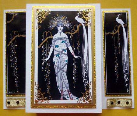 Evening Dress 1914 Gatefold Card by Jennifer (Jaye) Smith-Kirk