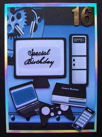 Black and Blue Home Gadgets, Laptop, Comp Games Machine by Jennifer (Jaye) Smith-Kirk