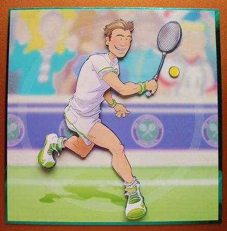 Tennis Dude 2 8x8 Quick Card by Jennifer (Jaye) Smith-Kirk