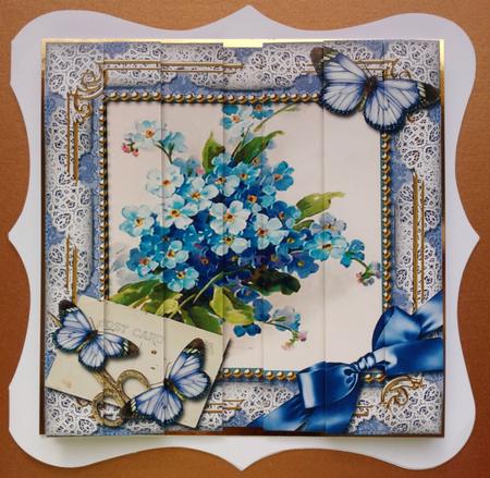 Forget-me-knot Butterfly 5inch Sq Straight 2 Side Stacker by Jennifer (Jaye) Smith-Kirk
