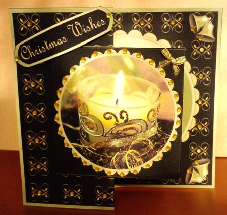 Christmas Candle Fold Back in Black by Jennifer (Jaye) Smith-Kirk