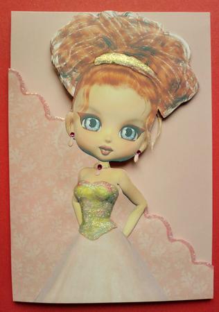 Lillian A5 Shaped Front Print and Fold Card by Jennifer (Jaye) Smith-Kirk