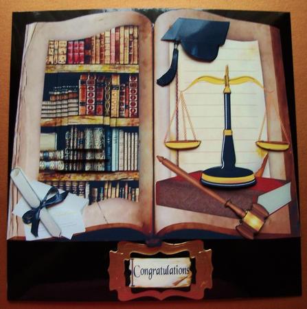 Graduate of Law Book Topper & Decoupage & Pyramid by Jennifer (Jaye) Smith-Kirk