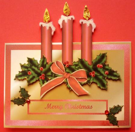 Christmas Candles Over the Edge Card by Jennifer (Jaye) Smith-Kirk