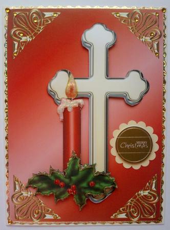 Religeous Christmas Decoupage Quick Card Front by Jennifer (Jaye) Smith-Kirk