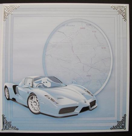 Blue Ferrari - 8in x 8in Insert Plate by Jennifer (Jaye) Smith-Kirk