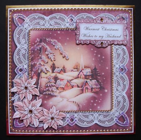 Snowy Village Warmest Husband 8in Sentiment Topper by Jennifer (Jaye) Smith-Kirk