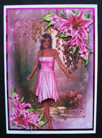 Tropical Elven Beauty & Stargazer Lilies by Jennifer (Jaye) Smith-Kirk