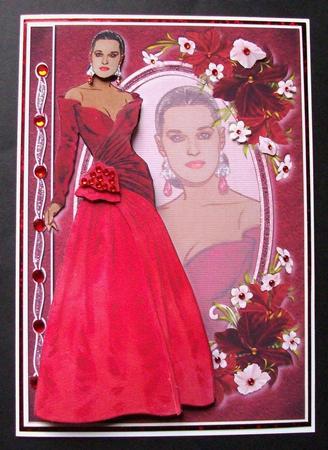 Ethnic Lady in Red Gown Fashion Reflections Card Front by Jennifer (Jaye) Smith-Kirk