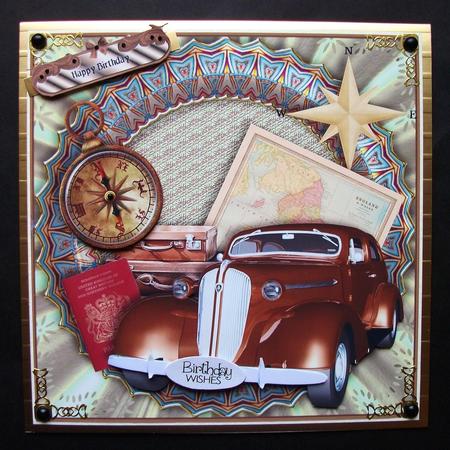 Vintage Car 8x8 Card Front Mini Kit by Jennifer (Jaye) Smith-Kirk