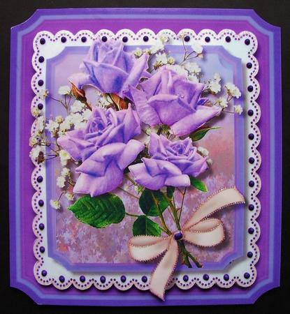 Beautiful Lilac Rose on a Shaped Card. by Jennifer (Jaye) Smith-Kirk