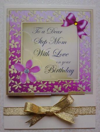 Floral Step Mum Birthday Scallop Corner Side Stacker by Jennifer (Jaye) Smith-Kirk