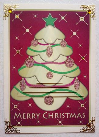 Golden Christmas Tree Pyramid (burgundy) by Jennifer (Jaye) Smith-Kirk
