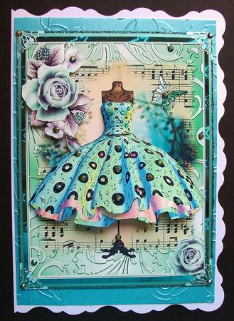 Rock and Roll in Mint Card Topper with Decoupage by Jennifer (Jaye) Smith-Kirk