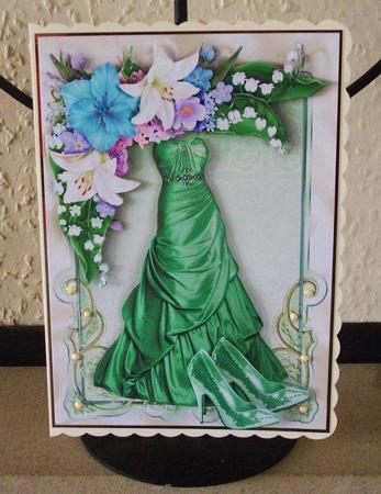 Green Dress with Sequin Shoes and Flowers by Jennifer (Jaye) Smith-Kirk