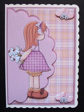 Lil Miss Daisy Envelope Card with Decoupage by Jennifer (Jaye) Smith-Kirk