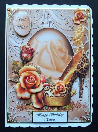 Roses Shoes and Pearls Card Front by Jennifer (Jaye) Smith-Kirk