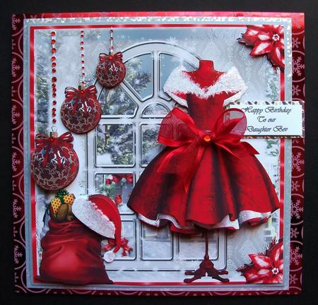 The Christmas Dress Window Card Front Kit by Jennifer (Jaye) Smith-Kirk