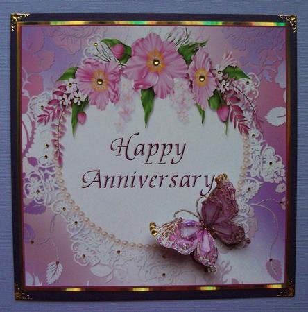 Pink Flowers, Butterflies and Lace Anniversary Topper by Jennifer (Jaye) Smith-Kirk
