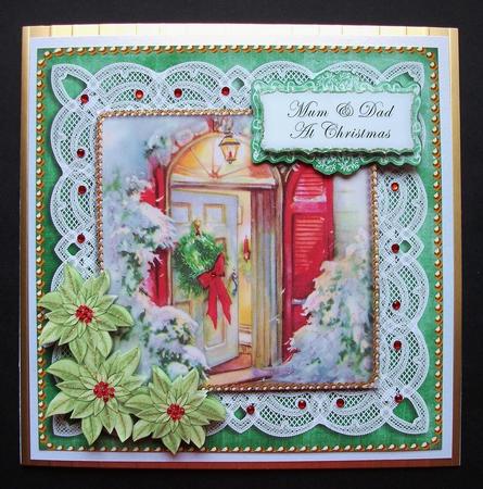 Christmas Door Mum & Dad at Christmas 8in Sentiment Topper by Jennifer (Jaye) Smith-Kirk