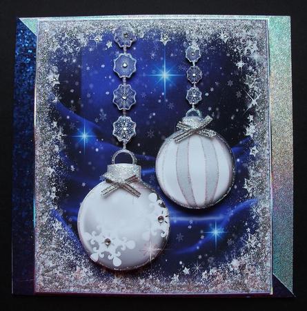 Christmas Baubles Card Front/topper by Jennifer (Jaye) Smith-Kirk