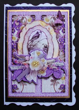 A5 Cardtopper Purple Yellow Flowers 333 by Jennifer (Jaye) Smith-Kirk