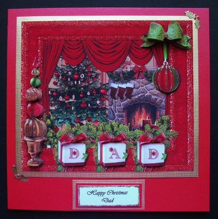 Dad or Pop Christmas Card Scene Topper Sheet with 3D Decoupa by Jennifer (Jaye) Smith-Kirk
