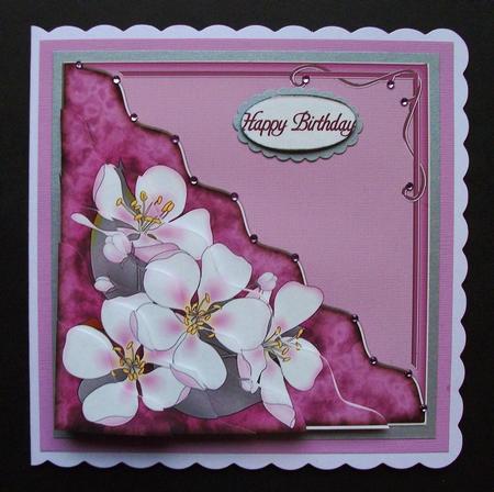 Apple Blossom Quick Card with Corner Side Stacker Pyramage by Jennifer (Jaye) Smith-Kirk