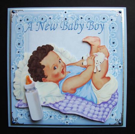 Cute Little Baby Boy Ethnic Origin Playing with His Toes 8x8 by Jennifer (Jaye) Smith-Kirk