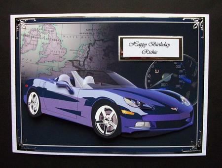 Sports Car Decoupage, Birthday by Jennifer (Jaye) Smith-Kirk