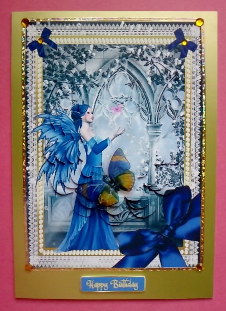 Blue Butterfly Fairy Flower Shaped Pyramage by Jennifer (Jaye) Smith-Kirk