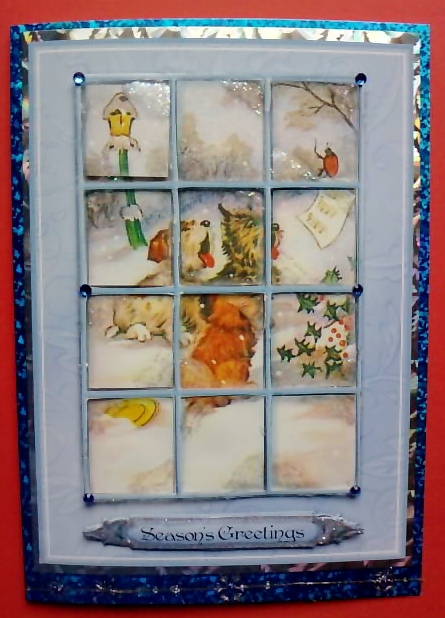 Puppy Christmas Carols - Window Tile Card by Jennifer (Jaye) Smith-Kirk