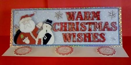Santa Christmas Wishes - Dl Decoupage Card by Jennifer (Jaye) Smith-Kirk