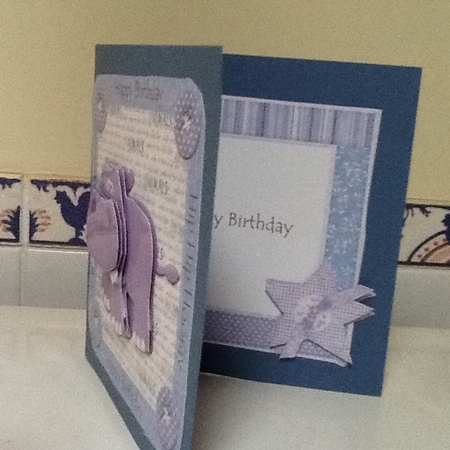Happy Birthday Hippo Card Front with Insert by Jennifer Purdon