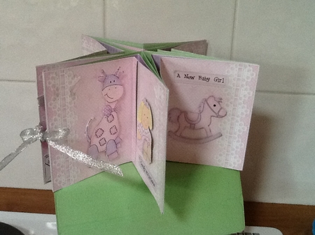 3D New Baby Girl Carousel Card Kit by Jennifer Purdon