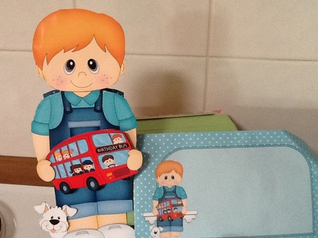 3D On the Shelf Card Kit - Cute Little Toddler Junior has a Toy Bus by Jennifer Purdon