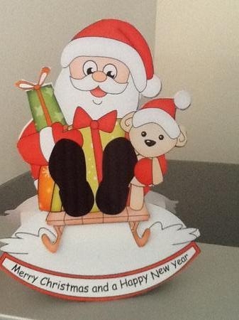 3D Shaped Rocking Christmas Card Mini Kit  - Santa is Delivering the Presents on his Sledge by Jennifer Purdon