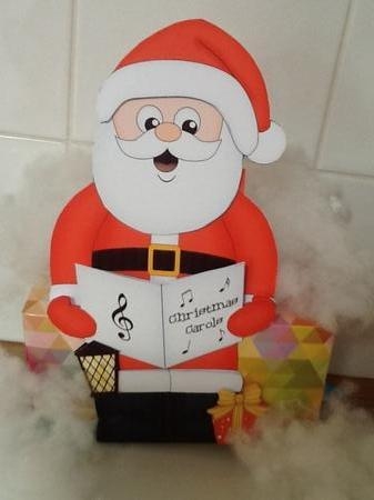 3D Christmas On the Shelf Card Kit - Santa is Carol Singing by Jennifer Purdon