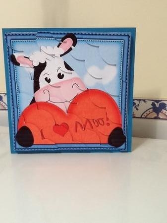 8 x 8 I Love Moo Scalloped Corner Kit by Jennifer Purdon