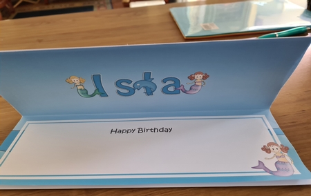 Large DL Happy Birthday ISLA insert by Jennifer Purdon