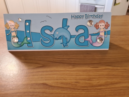 Large DL Happy Birthday ISLA insert by Jennifer Purdon