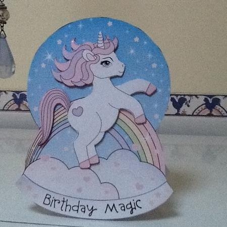 3D Shaped Rocking Card Mini Kit  -  Cute Little Unicorn Sparkle by Jennifer Purdon