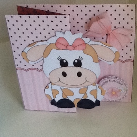 3D Shaped No-Hole Fold Back Mini Kit -  Cute Little Milly Moo Cow  by Jennifer Purdon