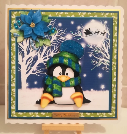 Cute penguin christmas mini kit & decoupage by Jennifer Selbie