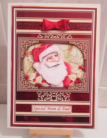 A5 RED & GOLD CHRISTMAS SANTA Quick Layer Card Kit by Jennifer Selbie