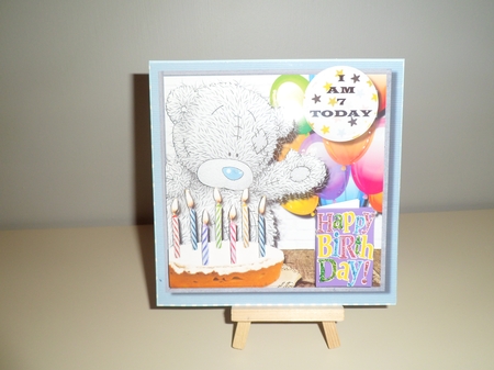 Tatty teddy with cake by Jennifer Selbie
