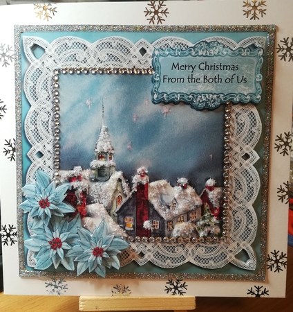 Rooftops Son in Law at Christmas 8in Decoupage Topper by Jennifer Selbie