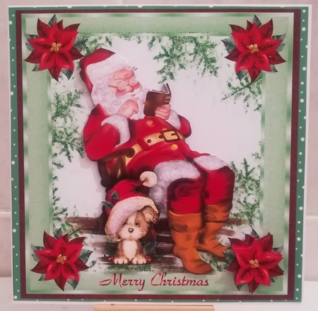Santa Reading in his rocking chair 8x8 by Jennifer Selbie
