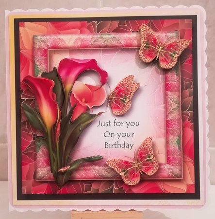 Art Nouveau Bright & Butterflies - Hot Calla Lilies by Jennifer Selbie